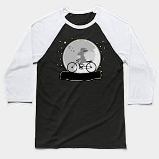 Cute Rabbit Sleeping and Cycling at Night With Moon Baseball T-Shirt